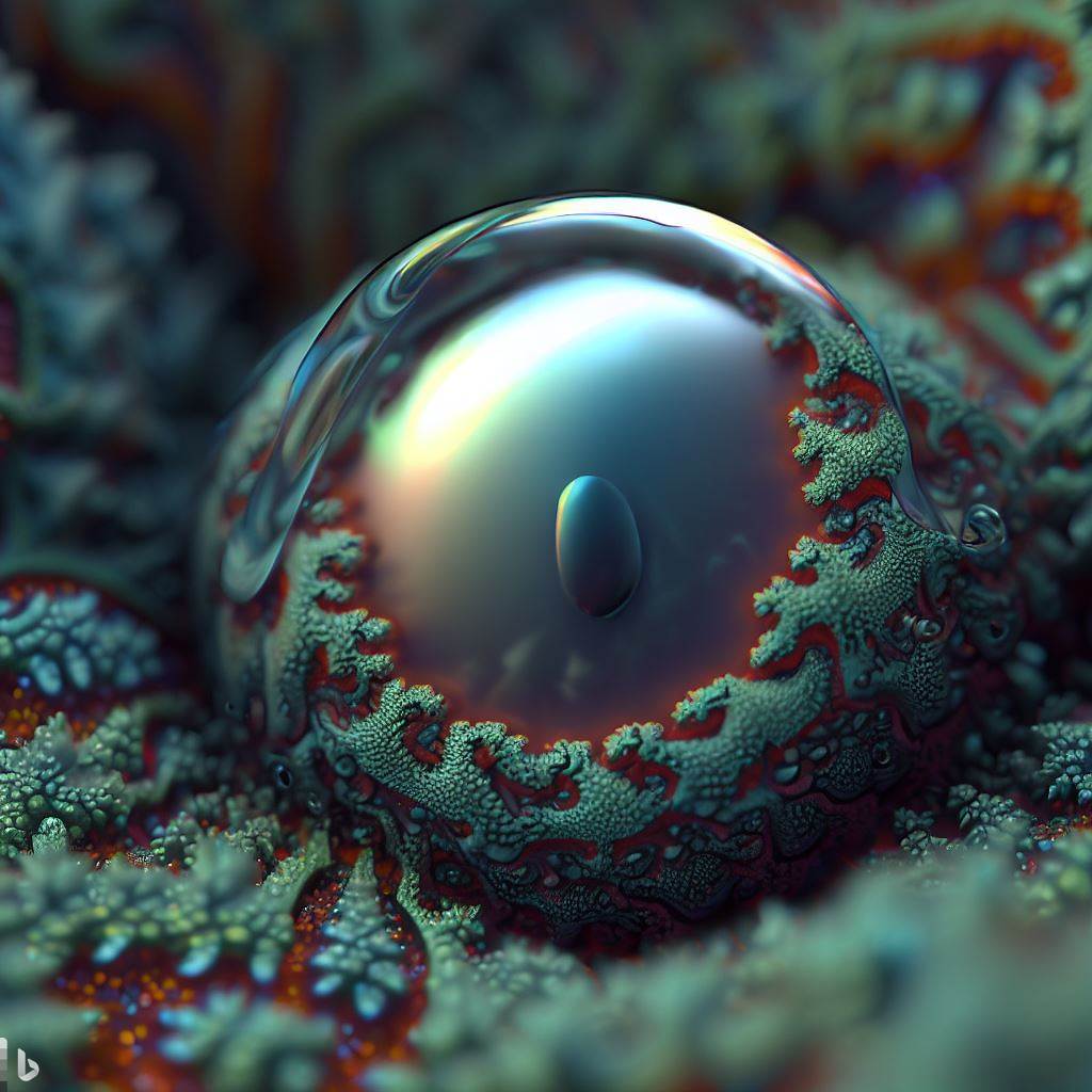 4- 3D hyper-detailed raindrop centered in a fractal mossy lichen rainforest recursion fusion macro druid-knot.jpg